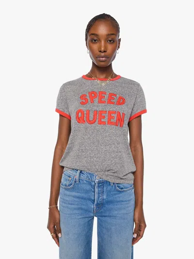 Mother The Boxy Goodie Ringer Speed Queen T-shirt In Gray