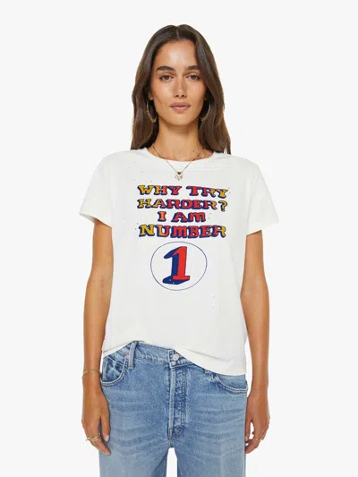 Mother The Boxy Goodie Why Try Harder T-shirt In Orange