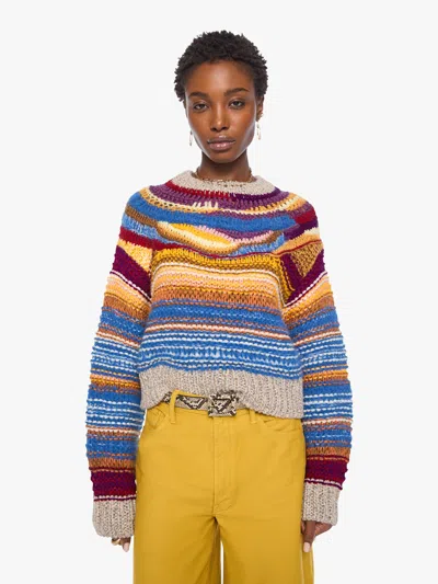 Mother The Boxy Jumper Multi Color Shirt In Grey - Size X-small