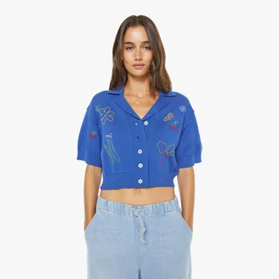 Mother The Boxy Raquette Open Table Shirt In Blue