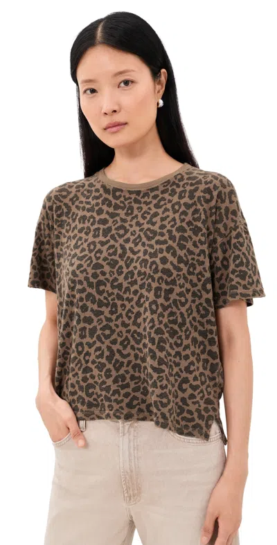 Mother The Boxy Ringer Tee Leap Year In Animal Print