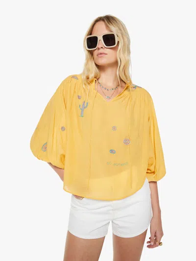 Mother The Breeze Yoke Top Golden Apricot In Blue