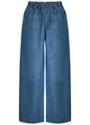 Mother The Buffet Nerdy Drawstring Straight-leg Jeans In Blue