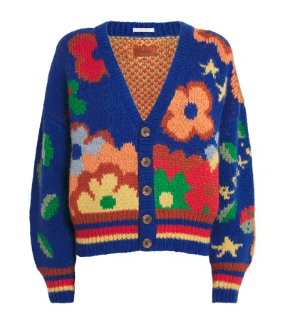Mother The Button Cardigan In Blue