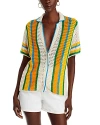 Mother The Camp Champ Striped Button Front Shirt In Amber Wave