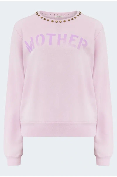 Mother The Camper Stud Sweatshirt In Pink