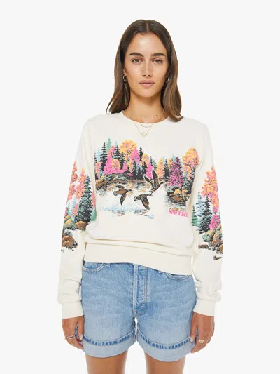 Mother The Camper Pullover Lake Scene In White