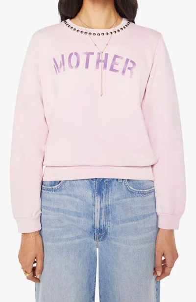 Mother The Camper Stud Sweatshirt In Pink