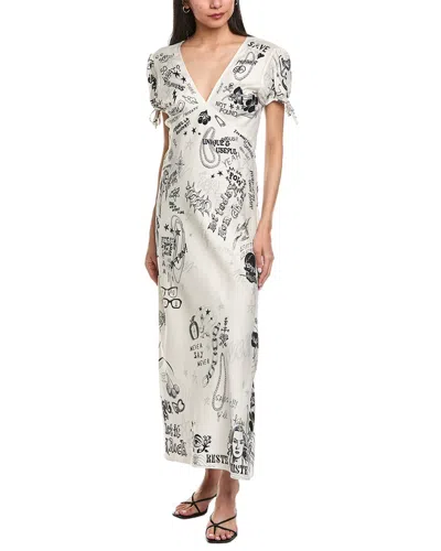 Mother The Cap And Gown Midi Dress In White