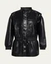 Mother The Carry All Faux Leather Parka In Black - Blk