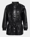 MOTHER THE CARRY ALL FAUX LEATHER PARKA