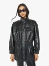 Mother The Carry All Faux Leather Parka In Black