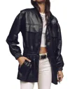Mother The Carry All Faux Leather Parka In Black