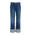 Mother The Checkerboard Duster Flood Cuff Jeans In Blue