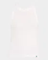 Mother The Chin Up Ribbed Tank In Barberry Trickling In