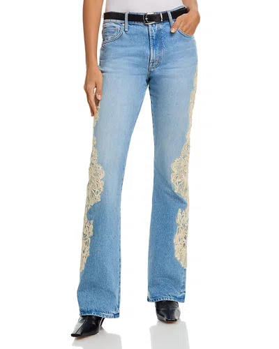 Mother The Chomp Heel High Rise Bootcut Jeans In Wishbone In Blue