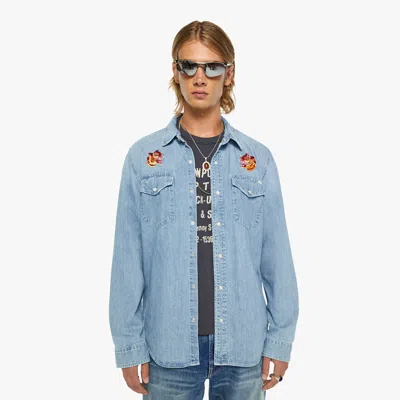 Mother The City Charmer Get Em Tiger Shirt In Blue
