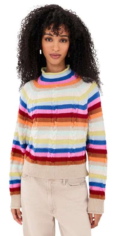 Mother The Concert Hicky Sweater Multi Rainbow In Brown