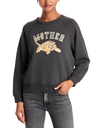 Mother The Concert Studded Graphic Sweatshirt In Gray