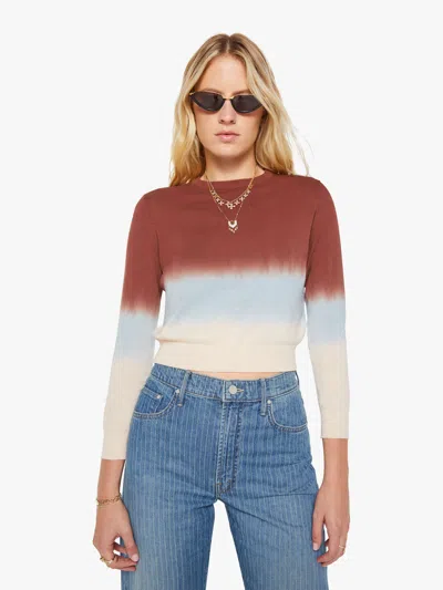 Mother The Crew Neck Jumper Brown Ivory Shirt In Multi