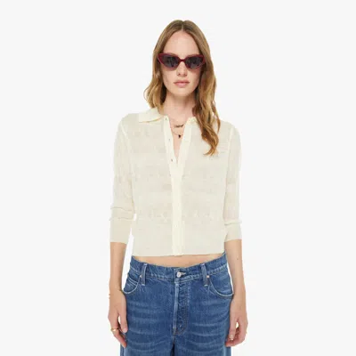 Mother The Crop Raquette Drop Shot Shirt In White