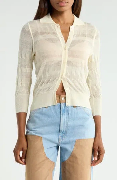 Mother The Crop Raquette Wool Shirt In Drop Shot