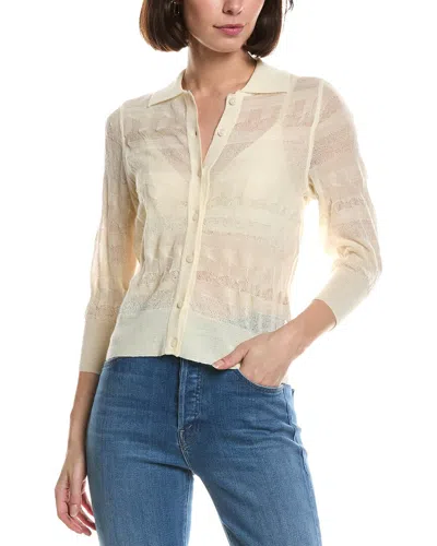 Mother The Crop Raquette Wool Top In Neutral