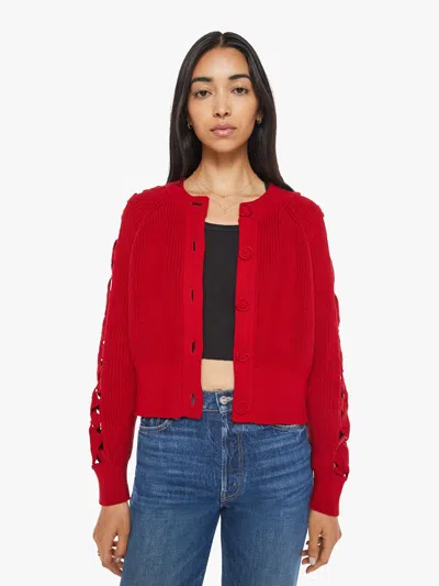 Mother The Crop Rib Cardigan Piece Of The Puzzle Sweater In Multi