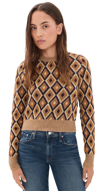 Mother The Crop Sweater Beeswax And Caramel Cafe