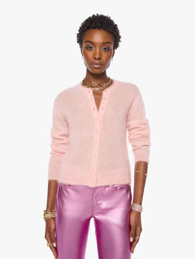 Mother The Cropped Cardigan Cotton Candy Powder Jeans In Pink