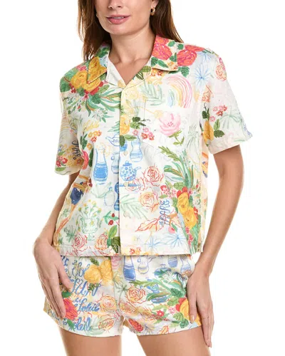 Mother The Cropped Hooky Shirt In Pnl - Painted Ladies