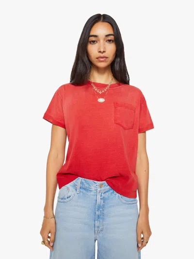 Mother The Cuffed Pocket Sinful Tomato Shirt In Red