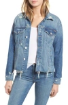 Mother The Cut Denim Jacket In Blue