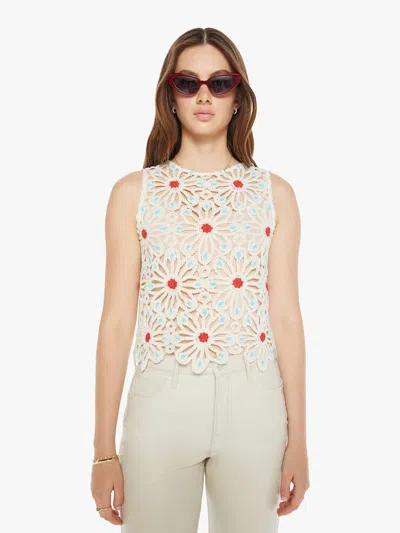 Mother The Daisy Shell Bunched Together Sweater In Red