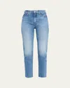 Mother The Dazzler Flood Jeans In Blue