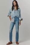 Mother The Dazzler Flood Mid-rise Straight-leg Jeans In Blue