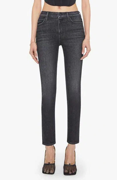 Mother The Dazzler Flood Skinny Jeans In Black