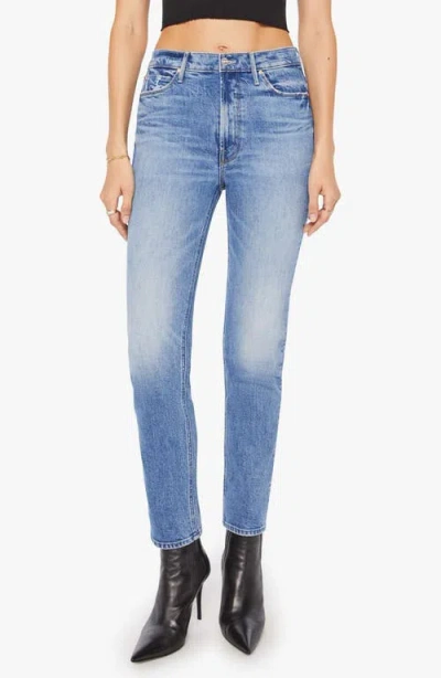 Mother The Dazzler Flood Straight Leg Jeans In Blue
