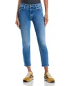 Mother The Dazzler High Rise Cropped Straight Jeans In Ready Set In Ready Set