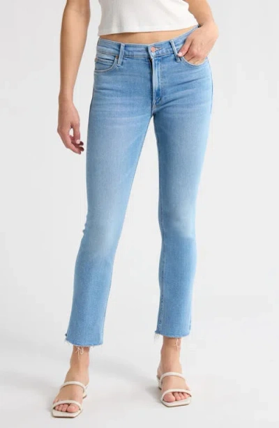 MOTHER MOTHER THE DAZZLER LIL MID RISE FRAY HEM ANKLE JEANS