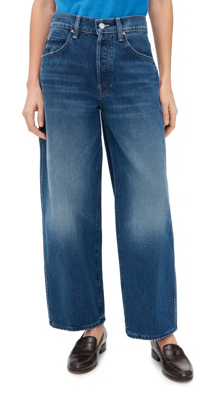 Mother The Delinquent Button Ankle Jeans Run With It In Blue