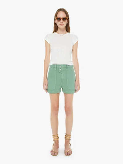 Mother The Detour Shorts Creme De Menthe In Green