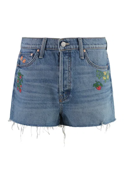 Mother The Ditcher Denim Shorts In Blue