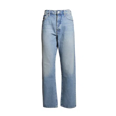 Mother The Ditcher Hover Straight Jeans In Blue Denim