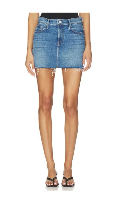 Mother The Ditcher Mini Fray Skirt In Blue