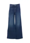 Mother Stretch Cotton Denim Jeans In Blue