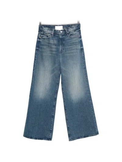Mother The Ditcher Roller Raw-hem Jeans In Blue