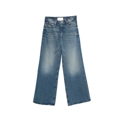 Mother The Ditcher Roller Raw-hem Jeans In Blue