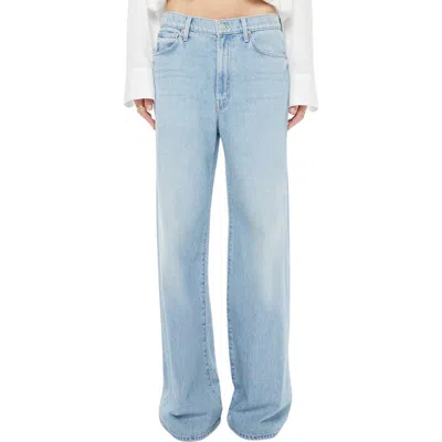Mother The Ditcher Roller Skimp Wide Leg Jeans In Blue