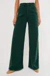 Mother The Ditcher Roller Sneak Jean In Dark Green In Green